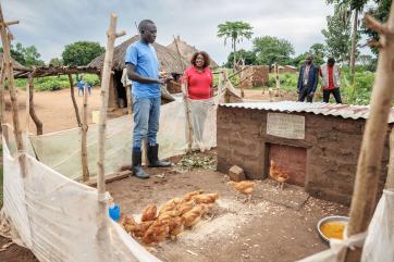 Chief executive officer of mercy corps tjada d’oyen mckenna during her field visit in bidi bidi refugee settlement.