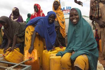 Dirty water has led to a cholera outbreak in Somalia impacting more than 28,000 people. Mercy Corps is providing clean water for people like Fatima (pictured in the third photo) to use for drinking, bathing, and household needs.